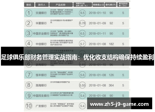 足球俱乐部财务管理实战指南:优化收支结构确保持续盈利 足球俱乐部财务管理实战指南:优化收支结构确保持续盈利